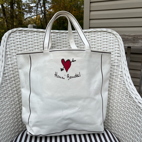 Henri Bendel "For the Love of Shopping" Canvas Tote Bag - Picture 3 of 9